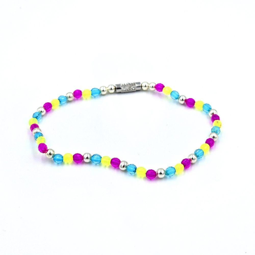 Handmade Pansexual Pride LGBTQ Crystal Beaded Ankle Bracelet